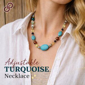 Turquoise Southwestern Boho Style Beaded Statement Necklace